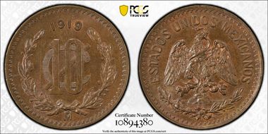 1919-Mo 10C Bronze MS65BN