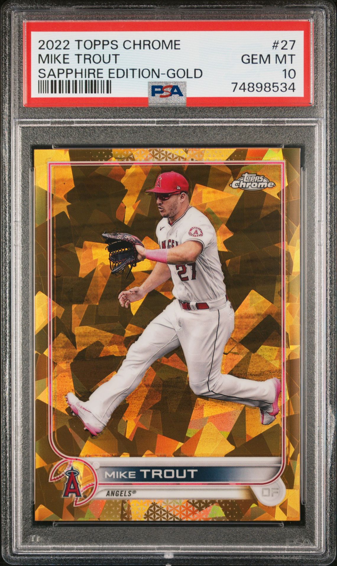 2022 Topps TOPPS CHROME SAPPHIRE EDITION GOLD #27 Mike Trout front