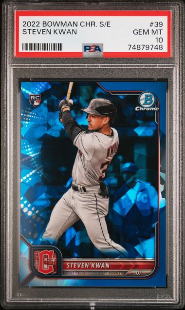 2022 Topps Chrome Update Sapphire Edition #17 Steven Kwan Rookie Card - PSA  GEM MT 10 on Goldin Auctions