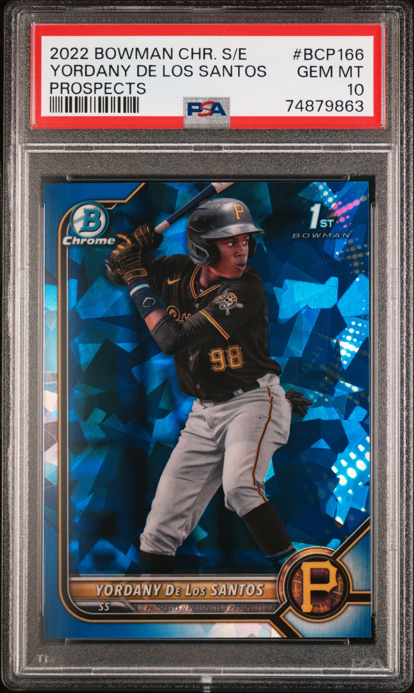 2022 Bowman Chrome Sapphire Edition Prospects #BCP166 Yordany De Los Santos PSA 10