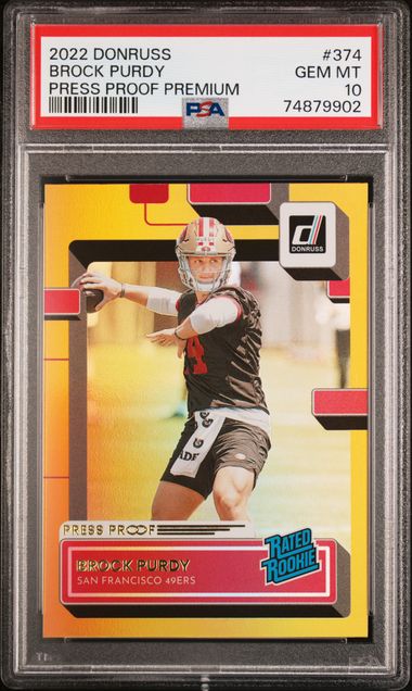 Brock Purdy [Press Proof Red] #374 Prices, 2022 Panini Donruss