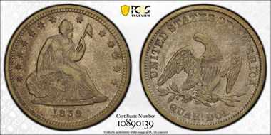 1839 25C No Drapery VF30