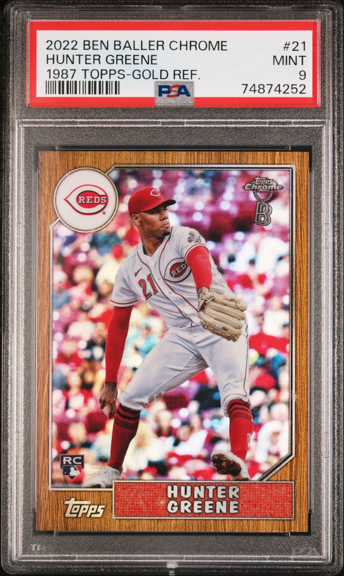 2022 TOPPS CHROME BEN BALLER 1987 TOPPS GOLD REF. #21 Hunter Greene front