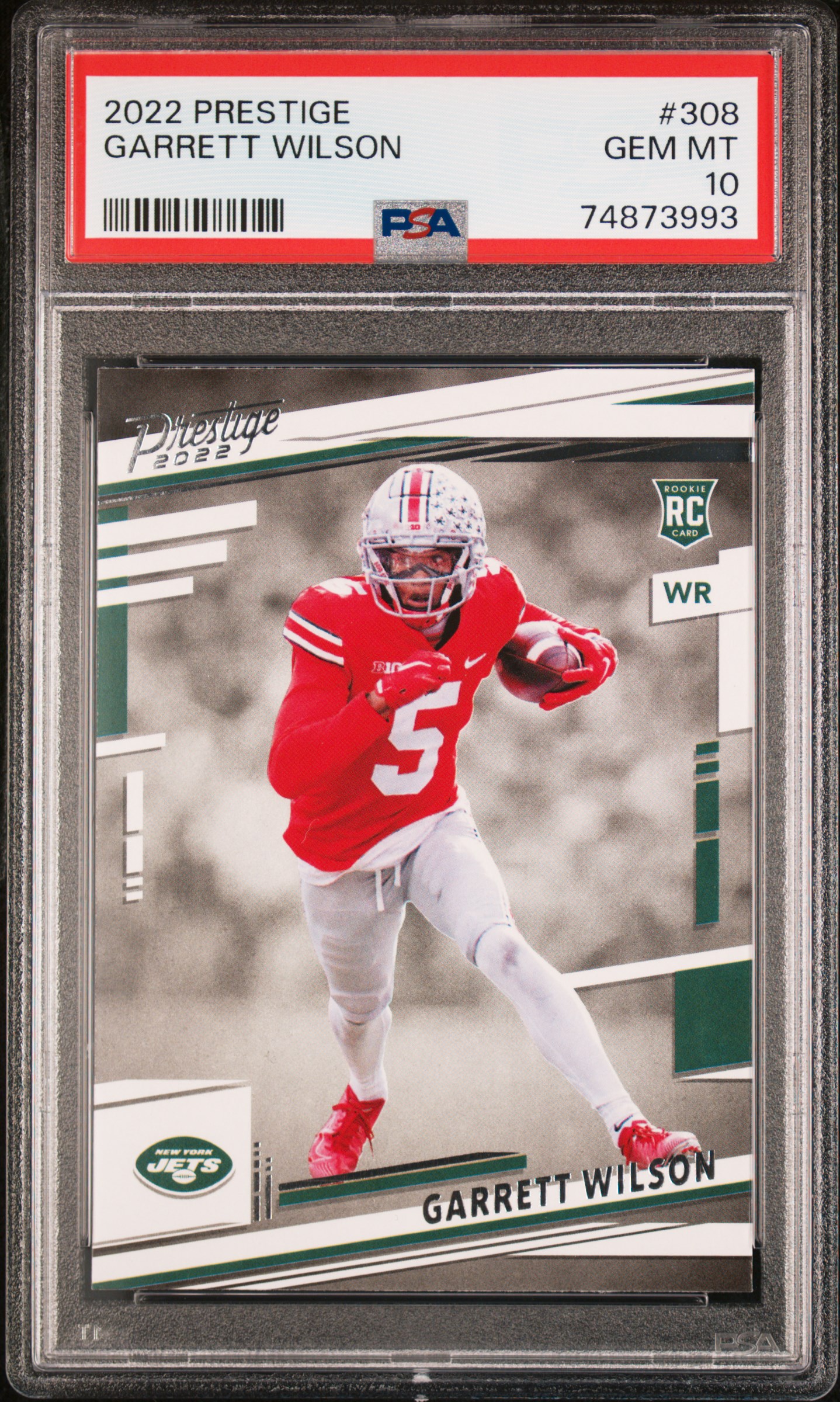 2022 Panini Prestige #308 Garrett Wilson Rookie Card – PSA GEM MT 10