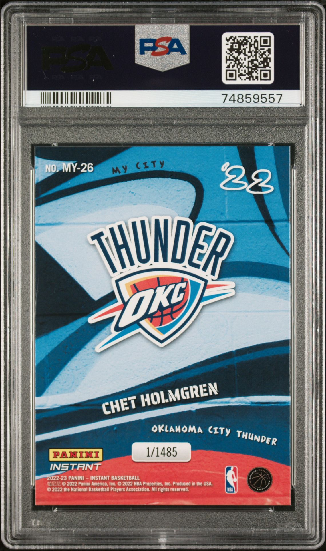 2022 Panini Instant My City Chet Holmgren #My-26 (My City) Gem Mt 10 back