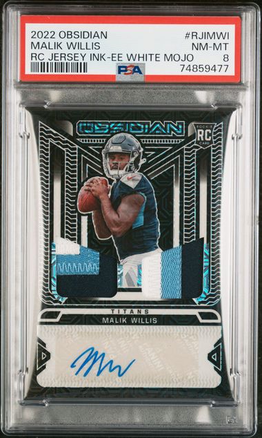 2022 Panini Obsidian Rookie Jersey Ink Electric Etch White Mojo #RJIMWI Malik  Willis – PSA NM-MT 8 on Goldin Auctions