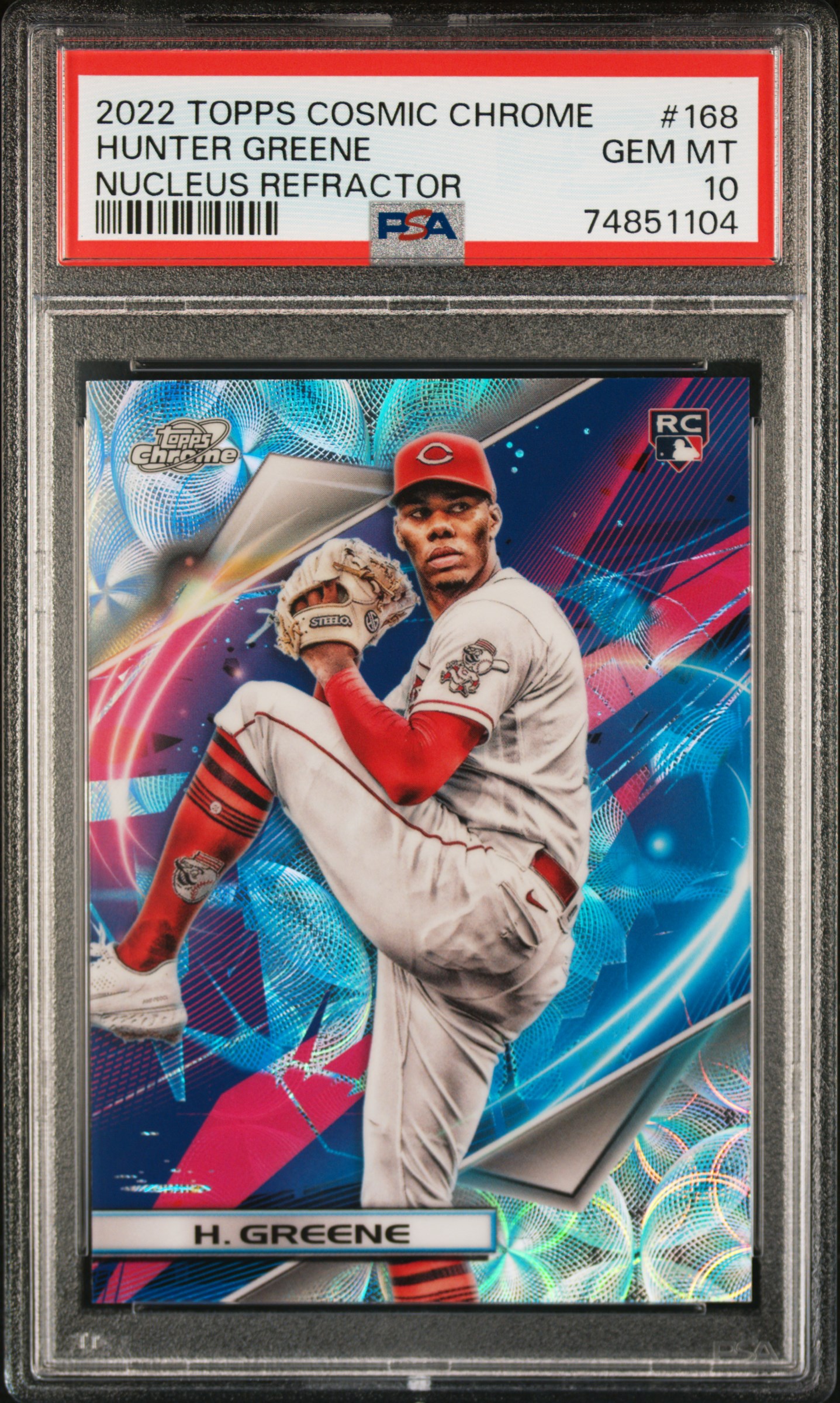 2022 Topps Cosmic Chrome Nucleus Refractor #168 Hunter Greene Rookie Card – PSA GEM MT 10