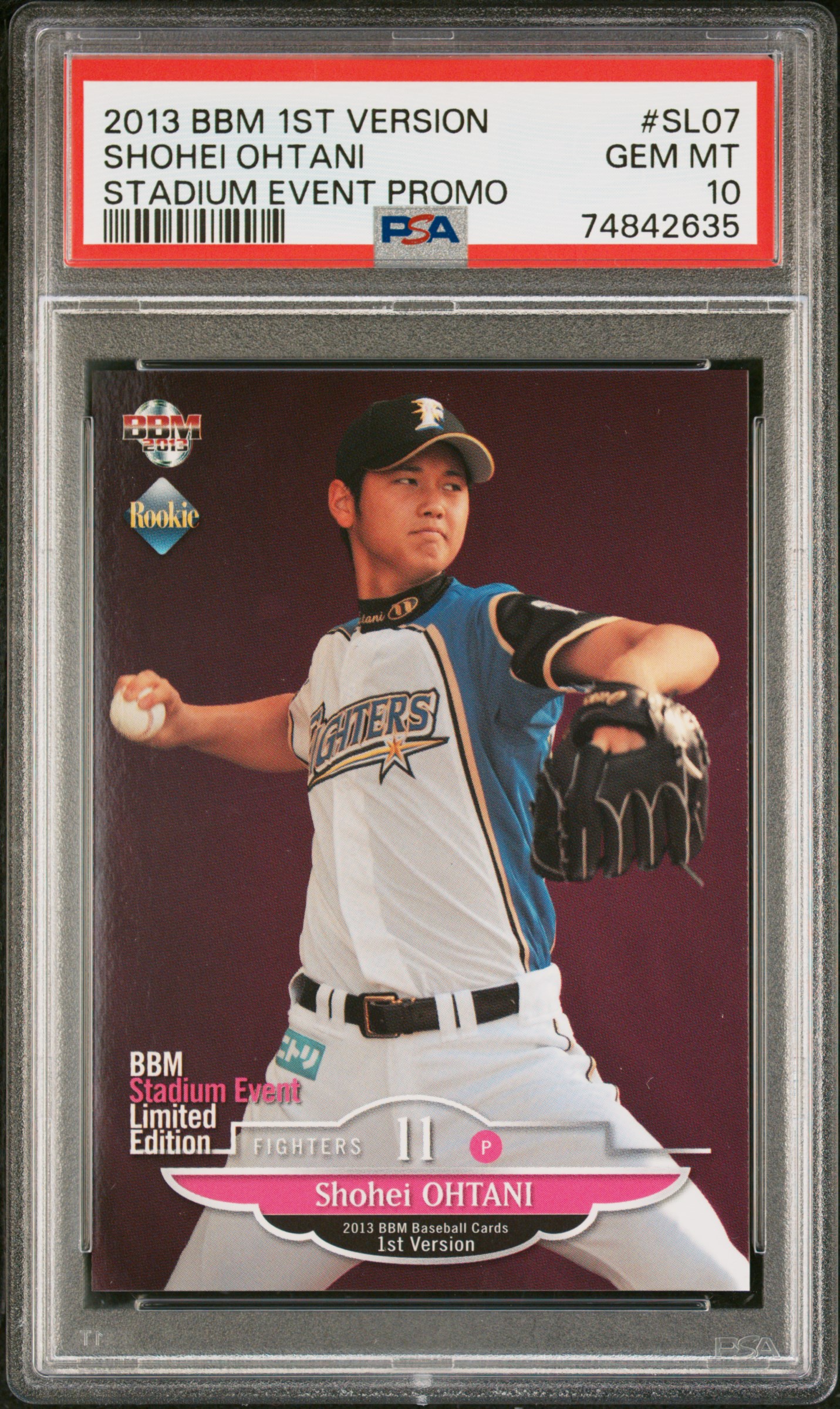2013 BBM 1ST VERSION 1st Edition #SL07 Shohei Ohtani front