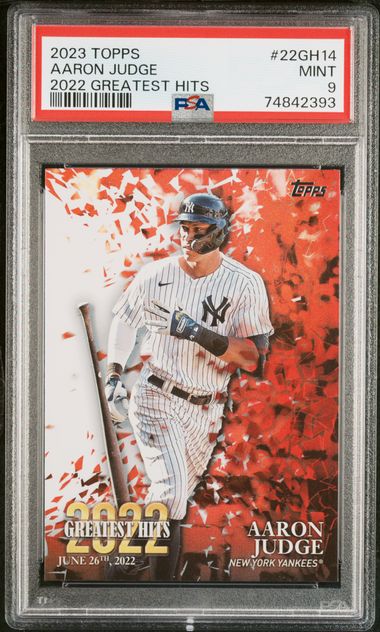 2023 Topps 2022 Greatest Hits #22GH14 Aaron Judge PSA 9 on Goldin