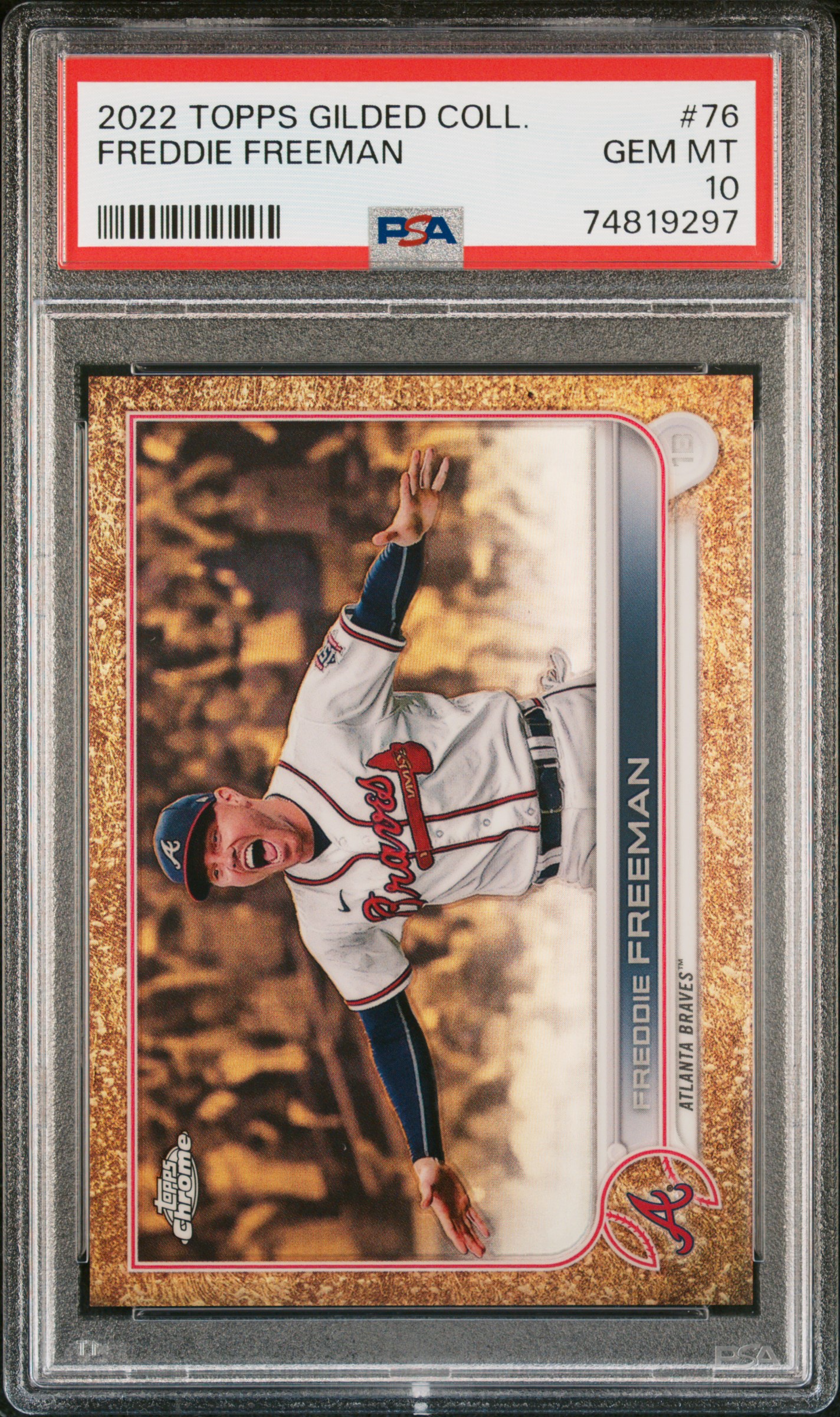 2022 Topps Gilded Collection #76 Freddie Freeman (#90/99)– PSA GEM MT 10