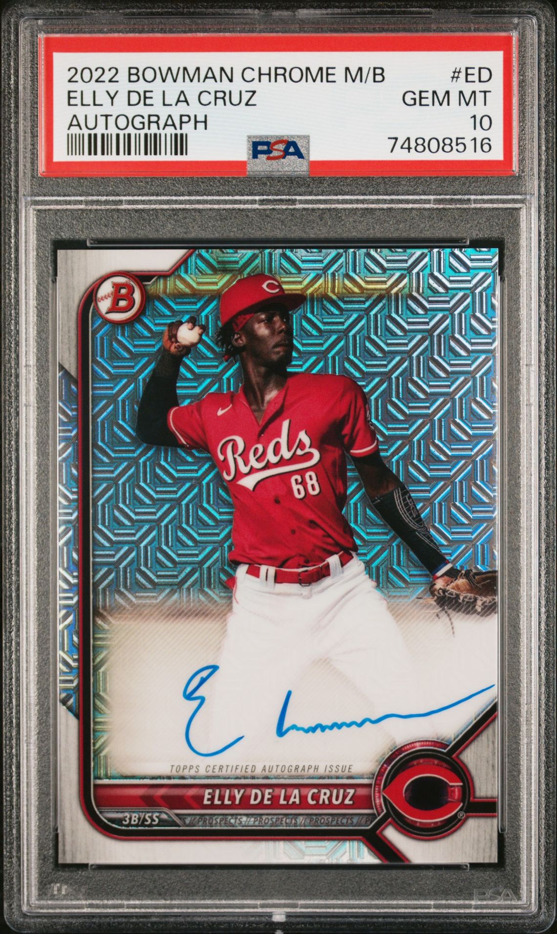 2022 Bowman Chrome BOWMAN CHROME MEGA BOX AUTOGRAPHS #ED Elly De La Cruz front