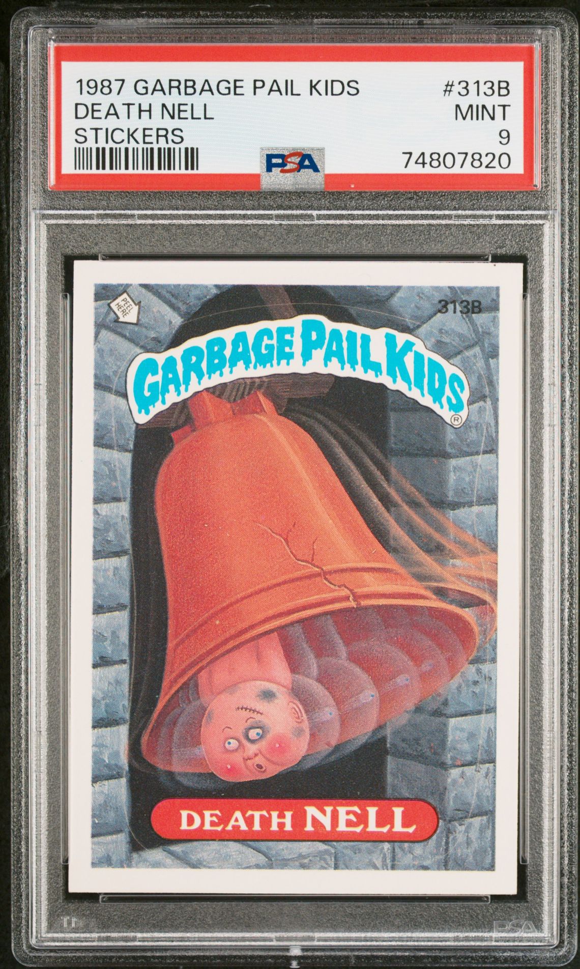 1987 Garbage Pail Kids GARBAGE PAIL KIDS STICKERS #313B Death Nell front