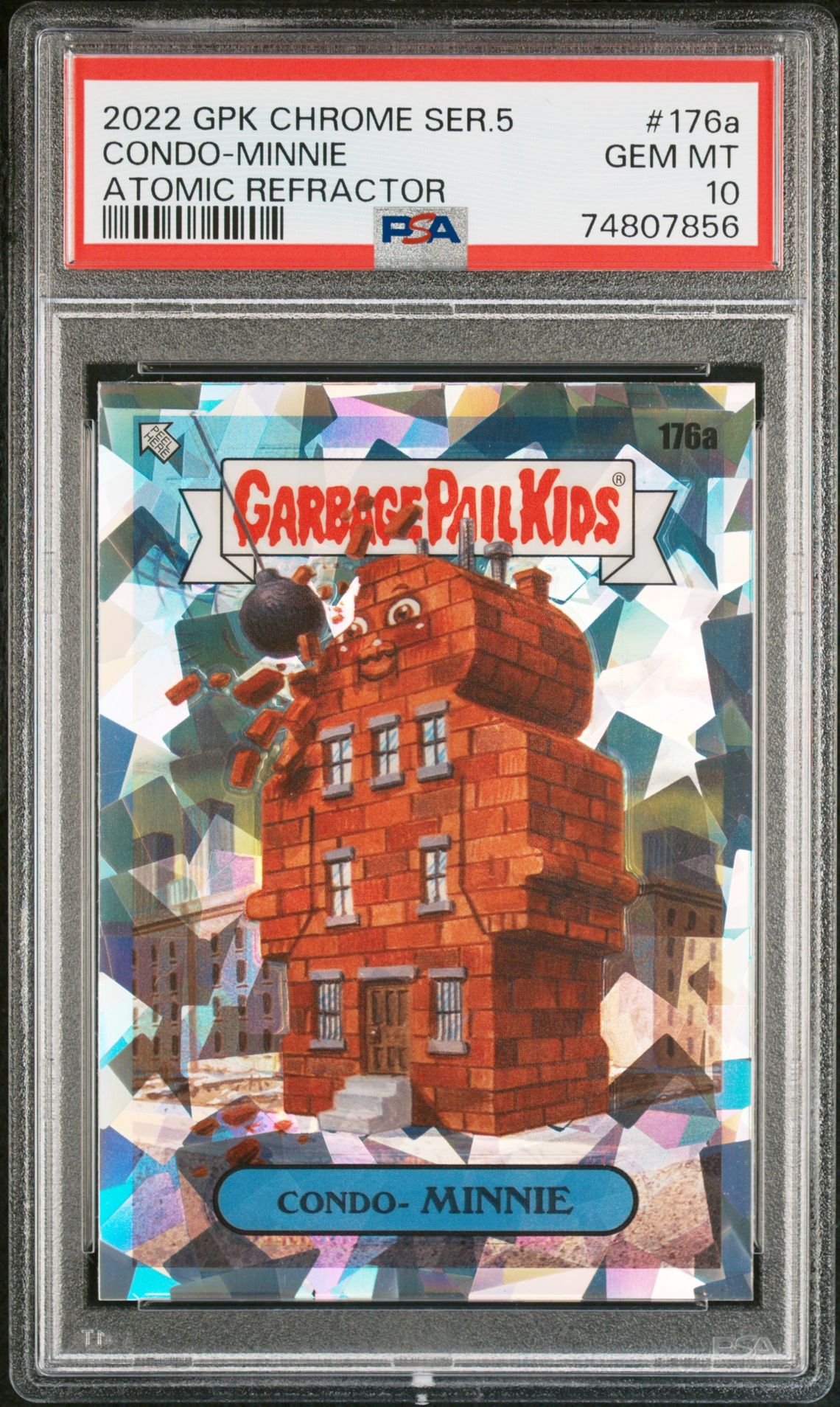 2022 Topps GARBAGE PAIL KIDS CHROME Atomic Refractor #176A Condo-Minnie front
