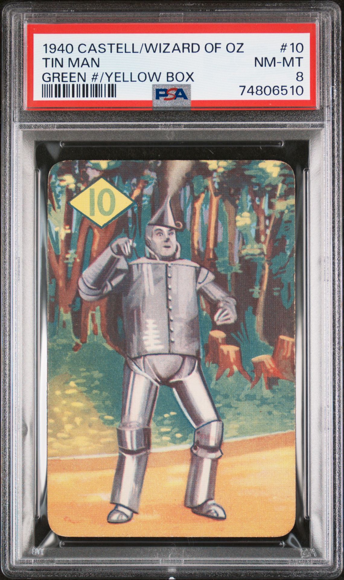 1940 CASTELL BROS. LTD. WIZARD OF OZ GREEN #/YELLOW BOX #10 Tin Man front