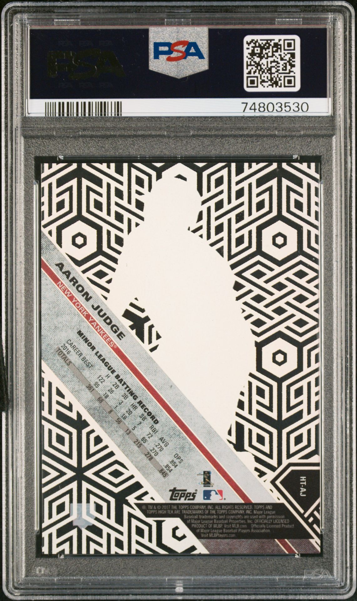 2017 Topps High Tek Aaron Judge #Aj Mint 9 back