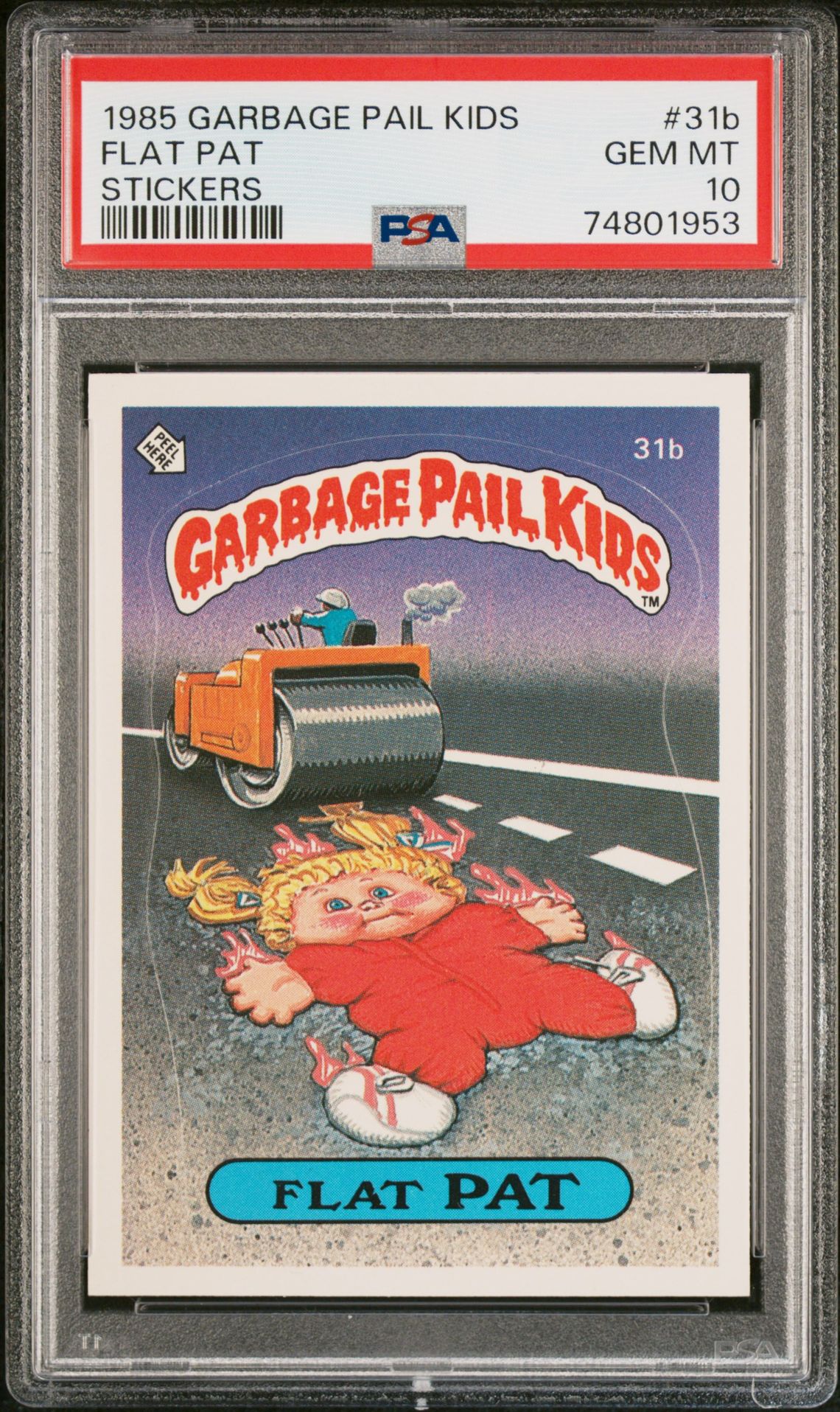 1985 Topps GARBAGE PAIL KIDS STICKERS #31B Flat Pat front