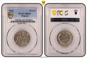 1943 5 Leva KM-39b MS63