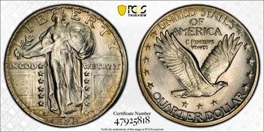 1929-D 25C AU58+ 