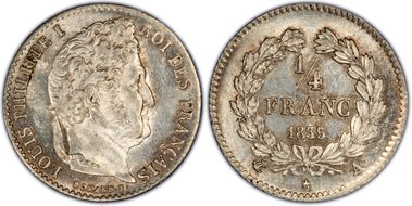 1835-A 1/4 Fr Gad-355 MS64