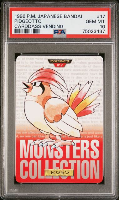 Pidgeotto card PSA 10, cert 75023437