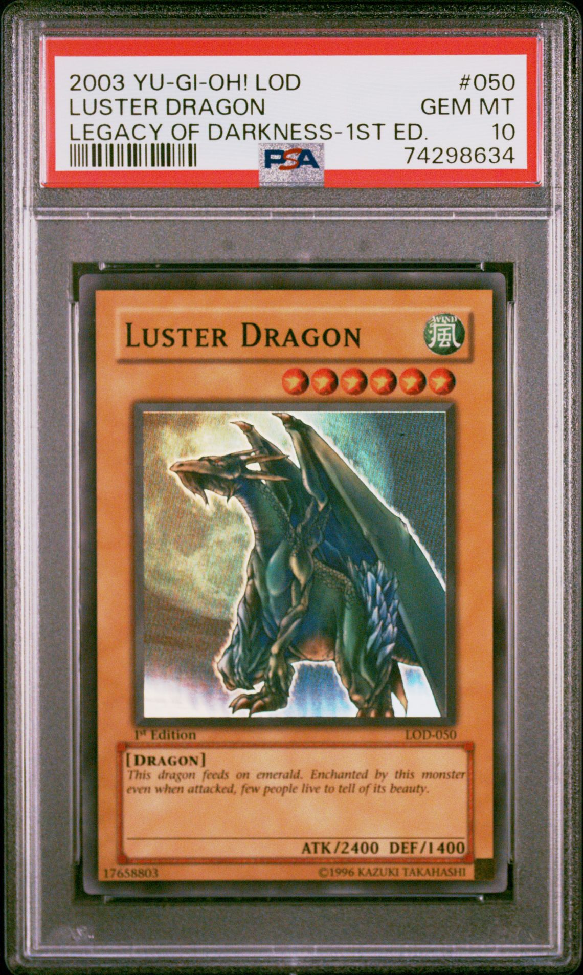 2003 Yu-Gi-Oh! YU-GI-OH! LOD-LEGACY OF DARKNESS 1ST ED. #050 Luster Dragon front