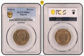 1943-A 50 Leva KM-48a MS64