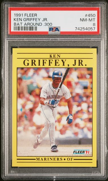 1991 Fleer BAT AROUND .300 #450 Ken Griffey front