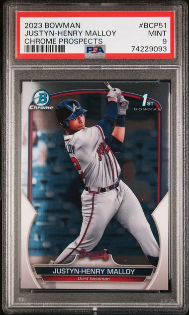 2023 Bowman Chrome Prospects Druw Jones PSA 9 Mint BCP25 1st 