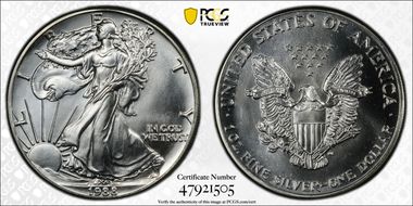 1988 $1 Silver Eagle MS70
