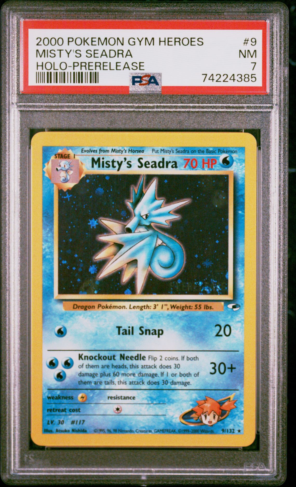 2000 Pokemon POKEMON GYM HEROES HOLO-PRERELEASE #9 Misty's Seadra front