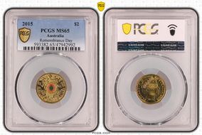 2015 $2 Remembrance-Flanders Fields Colorized MS65