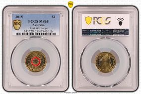 2015 $2 Lest We Forget Colorized MS65