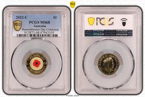 2022-C $2 Remembrance Day Colorized MS68