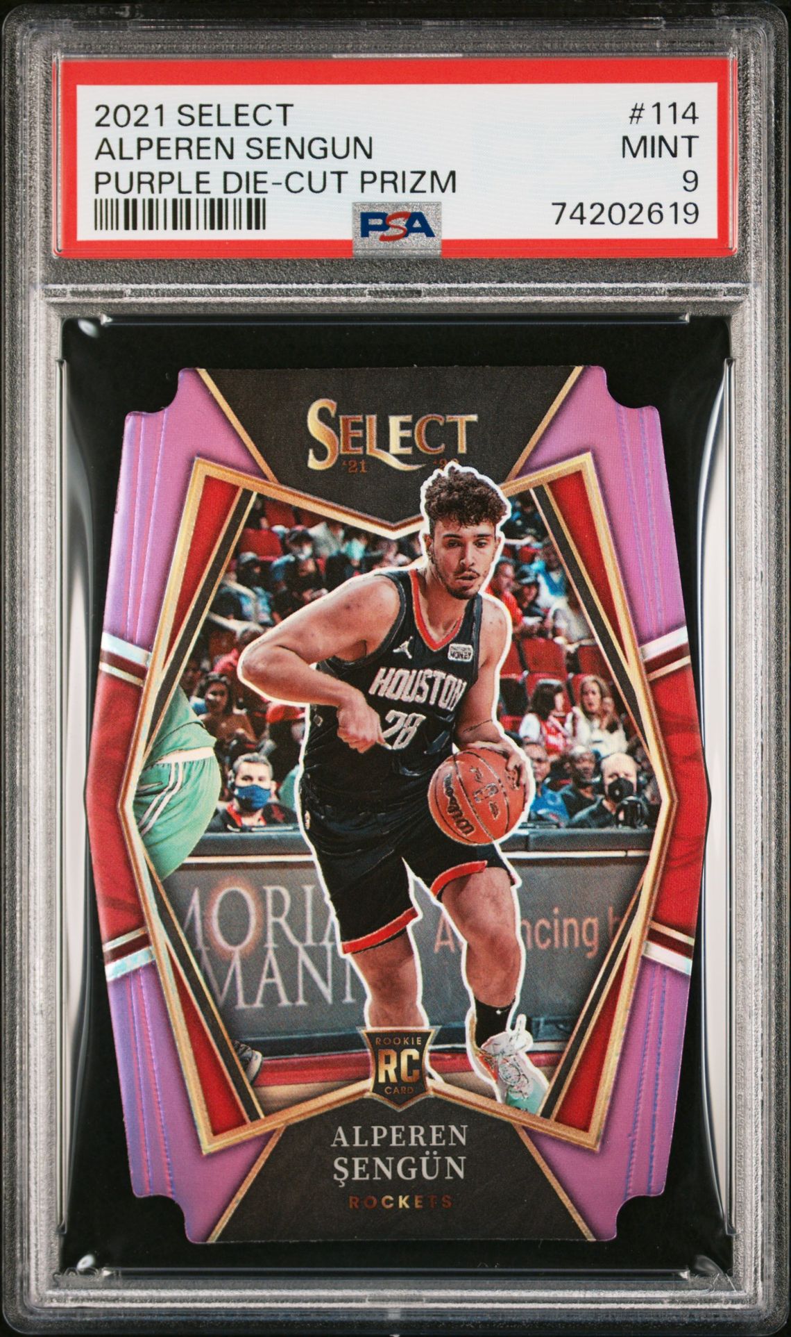 2021 Panini PANINI SELECT PURPLE DIE-CUT PRIZM #114 Alperen Sengun front