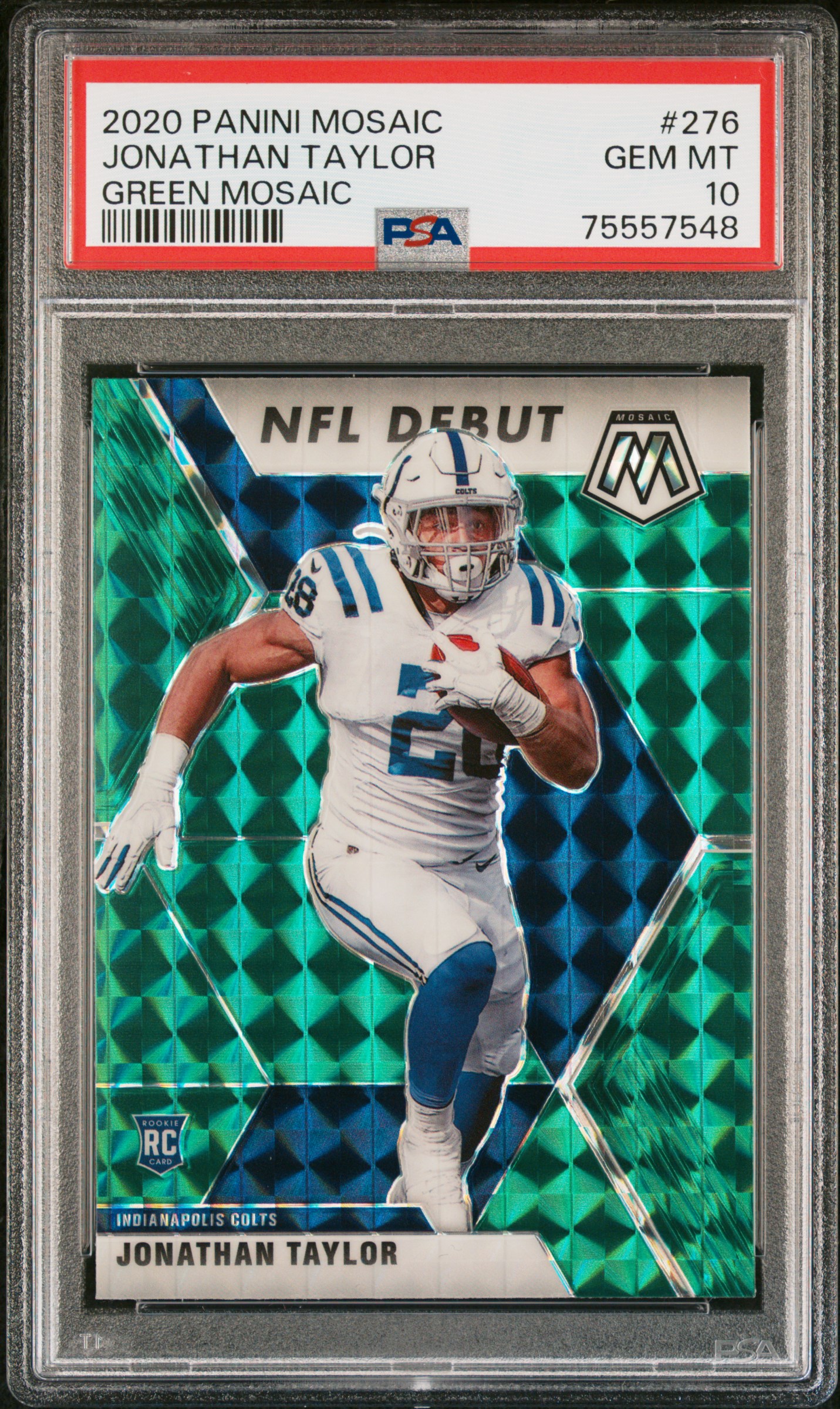 2020 PANINI MOSAIC GREEN MOSAIC #276 JONATHAN TAYLOR PSA 10