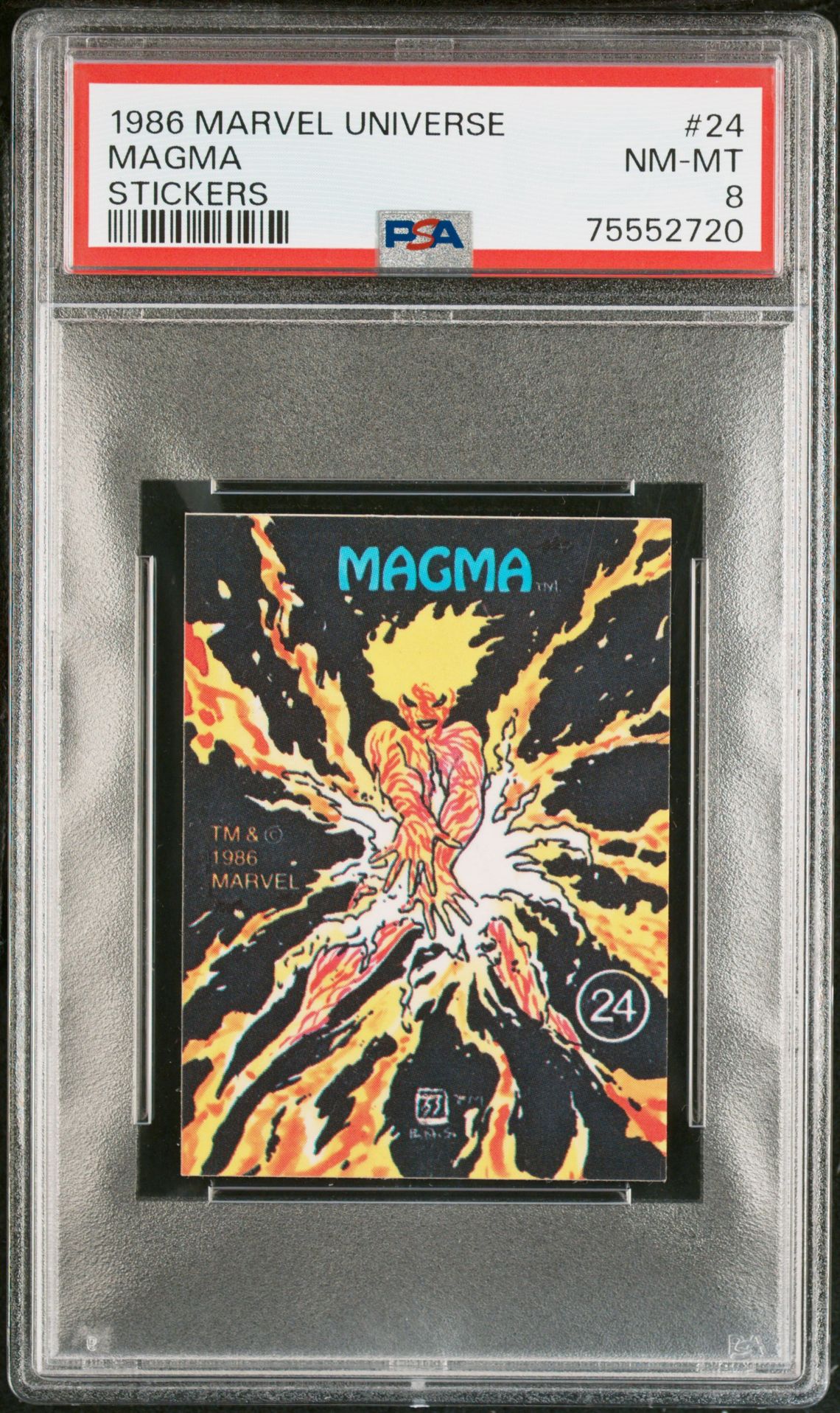 1986 Comic Images Marvel Universe Stickers Magma #24 (Stickers) Nm-Mt 8 front