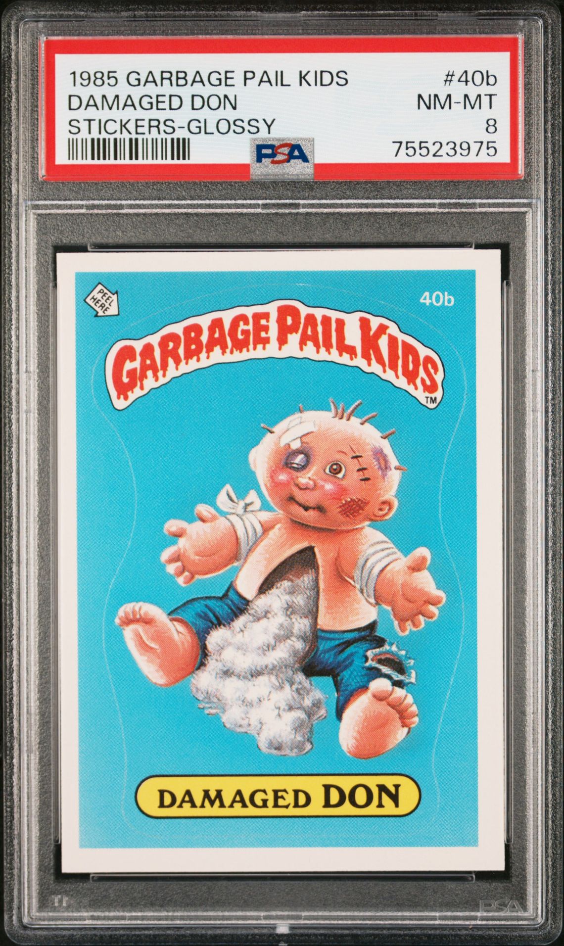 1985 Topps GARBAGE PAIL KIDS STICKERS GLOSSY #40B Damaged Don front