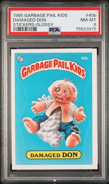 1985 Topps GARBAGE PAIL KIDS STICKERS GLOSSY #40B Damaged Don front