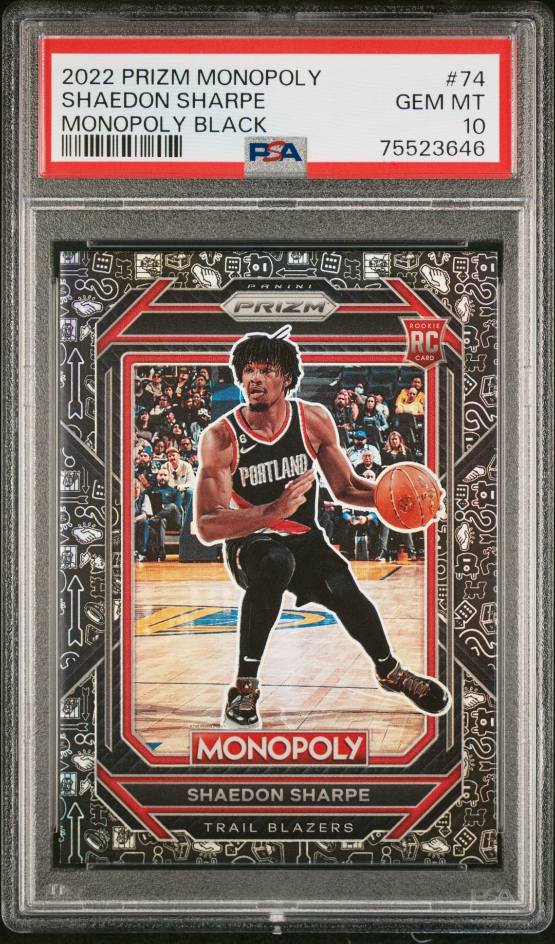 2022 Panini PANINI PRIZM MONOPOLY Tie Dye #74 Shaedon Sharpe front