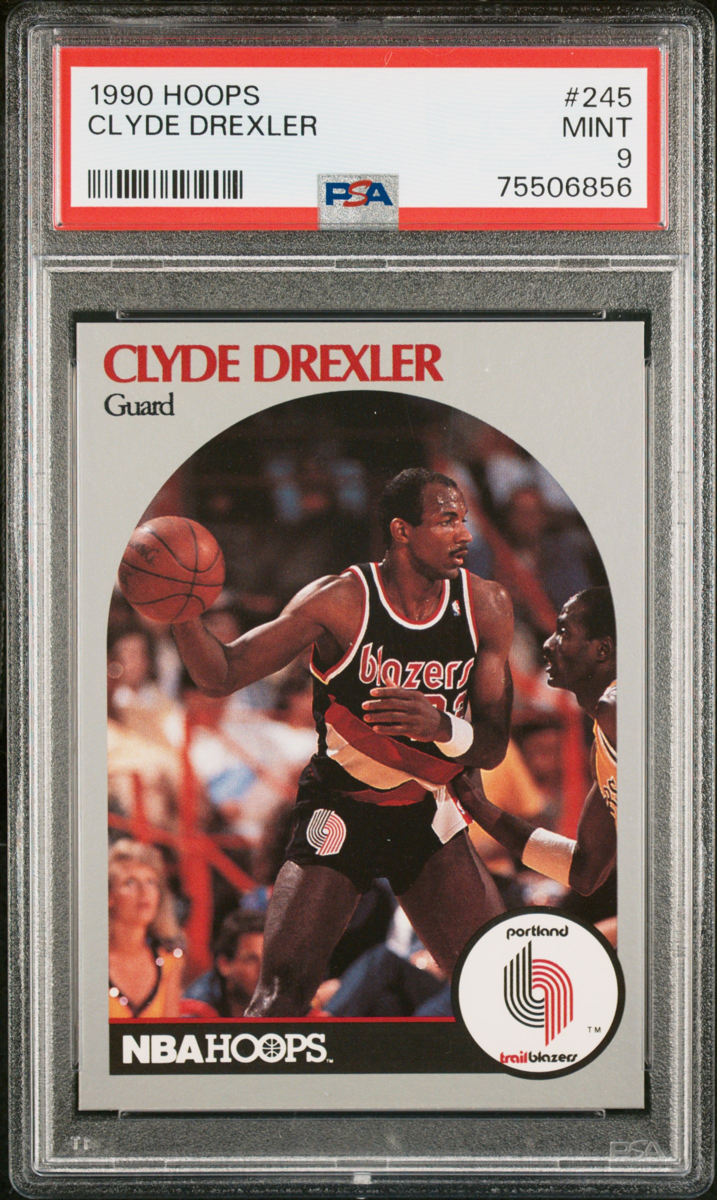1990-91 Hoops #245 Clyde Drexler – PSA MINT 9