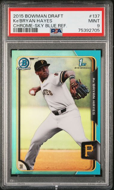 2015 Bowman Draft Chrome Sky Blue Refractor #137 Ke'Bryan Hayes Rookie Card  – PSA MINT 9 on Goldin Auctions