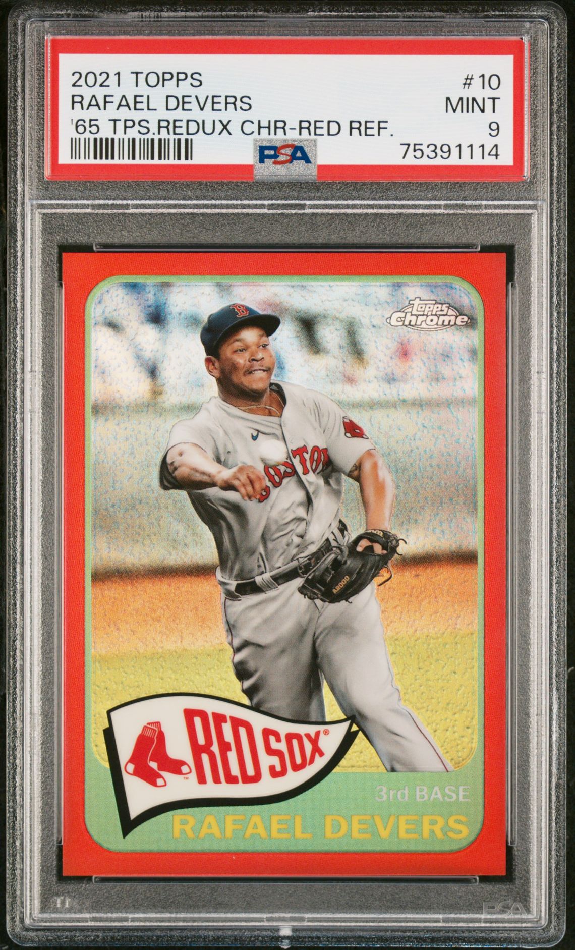 2021 Topps TOPPS 1965 TOPPS REDUX CHROME Red Refractor #10 Rafael Devers front