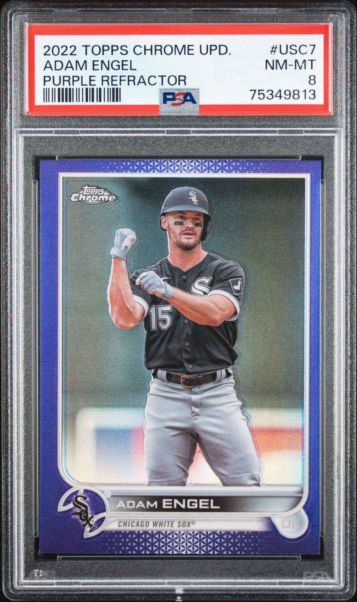 2022 Topps TOPPS CHROME UPDATE Purple Refractor #USC7 Adam Engel front