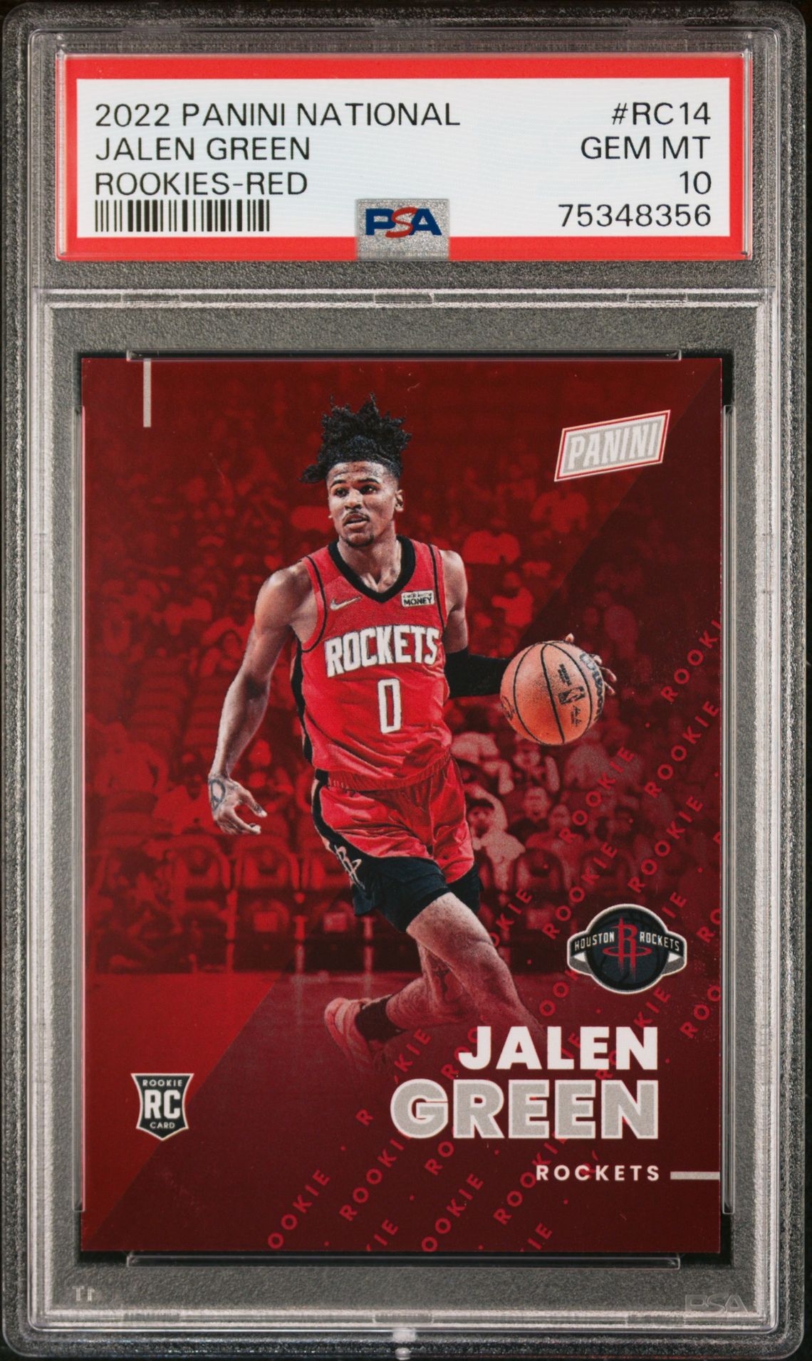 2022 Panini National Treasures RED #RC14 Jalen Green front