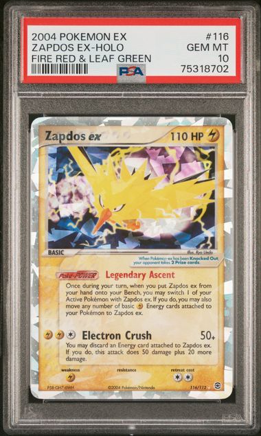 2004 Leaf POKEMON EX FIRE RED & LEAF GREEN FIRE RED & LEAF GREEN #116 Zapdos Ex-Holo front