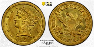 1851-D $5 MS61
