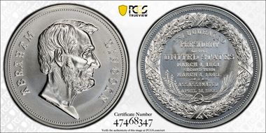 (2023) Medal Abraham Lincoln Silver Matte Finish First Strike MS70