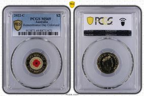 2022-C $2 Remembrance Day Colorized MS69