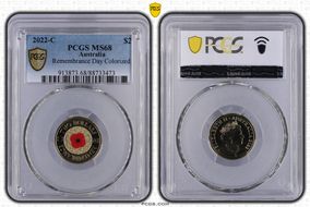 2022-C $2 Remembrance Day Colorized MS68