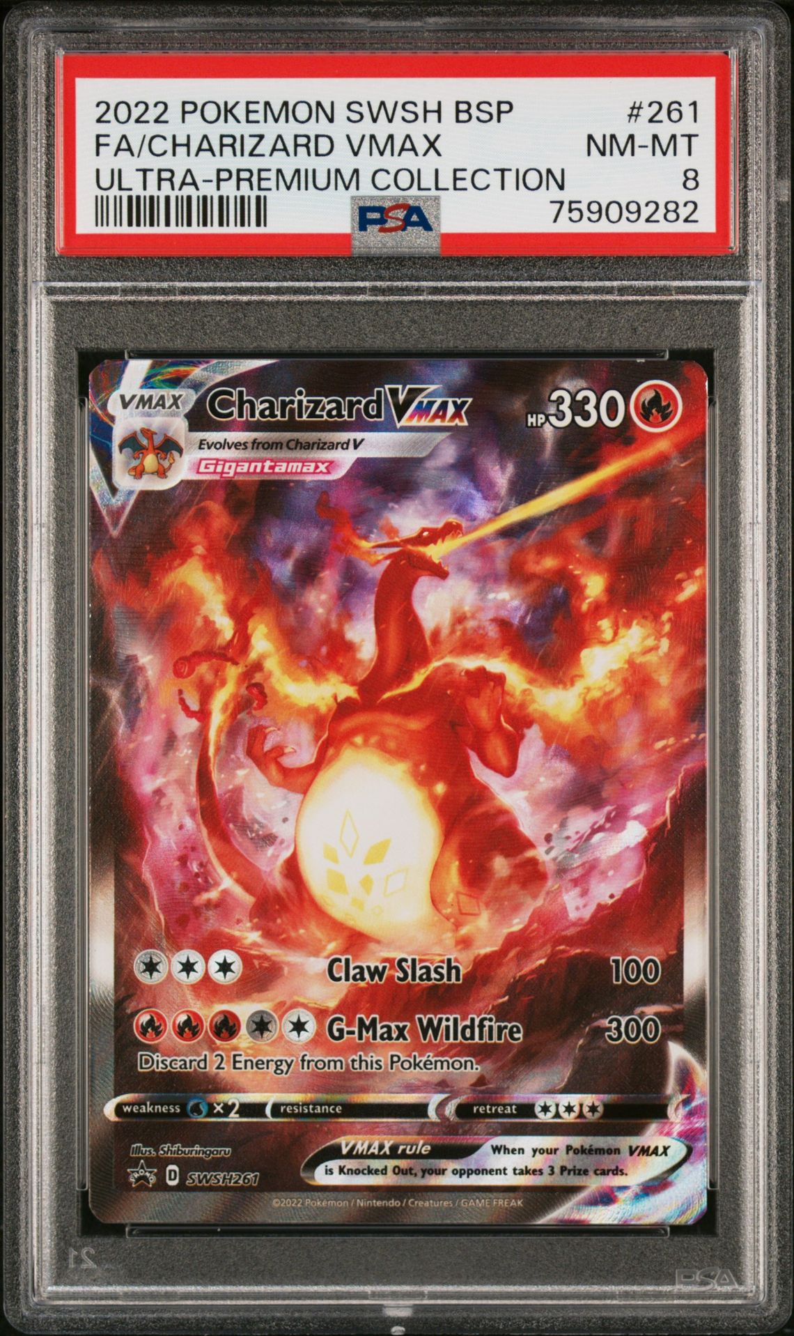 2022 Pokemon POKEMON SWSH BLACK STAR PROMO #261 Fa/Charizard Vmax front